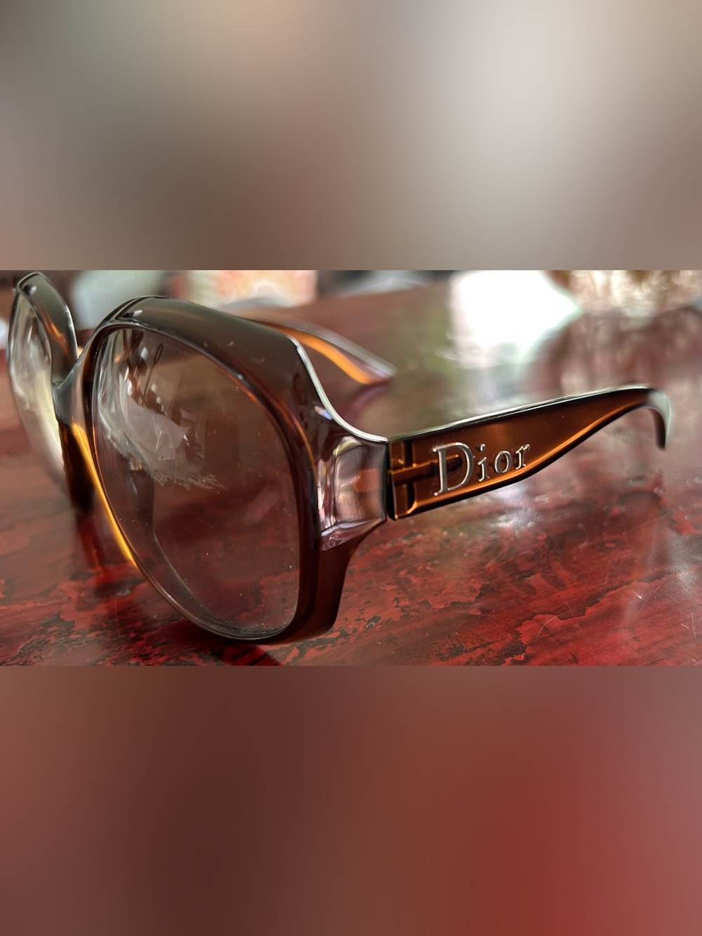 Vintage Christian Dior Oversized Women's Sunglasses in Tortoiseshell, Authentic - Picture 3 of 11